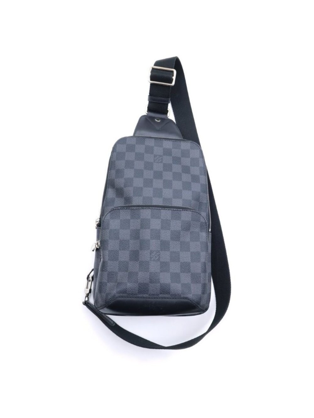 Louis Vuitton Damier Graphite Avenue Sling Bag Black Leather Silver